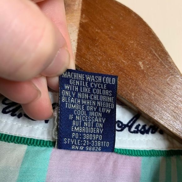 U.S. Polo Assn. Blouse Purple Green Black Plaid Button Down Shirt Casual Small - Picture 10 of 12